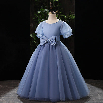 Flower Girl Communion Dress Bow-knot Chiffon Princess Dress