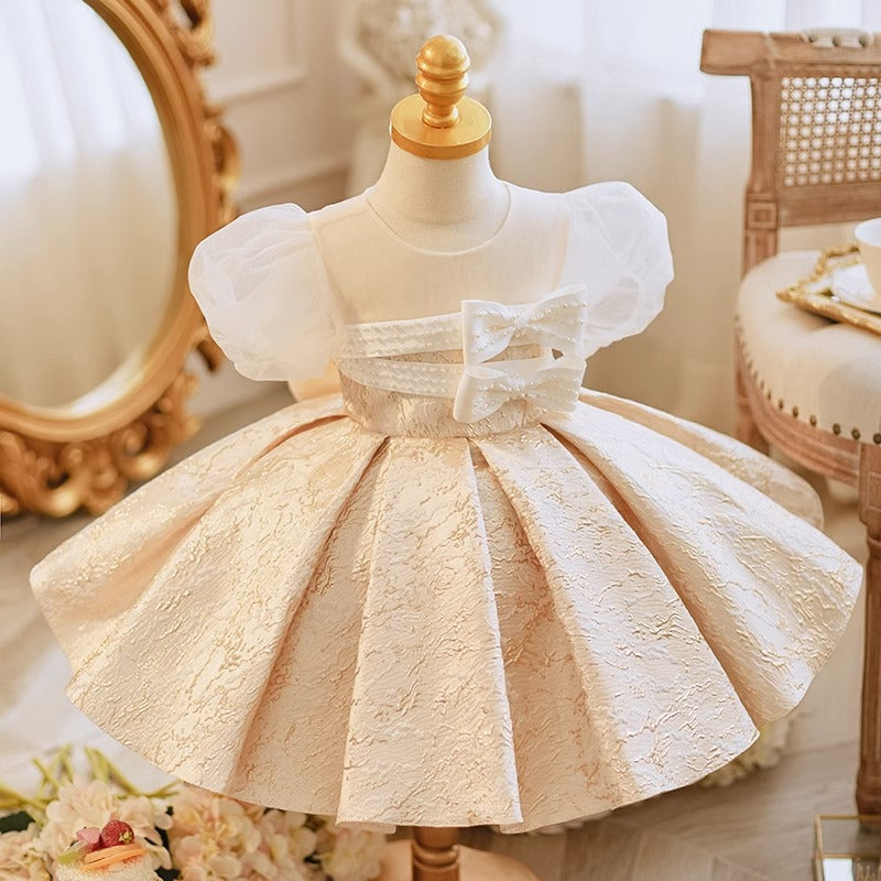 Flower Girl Birthday Wedding Party Dress Bowknot Princess Dress