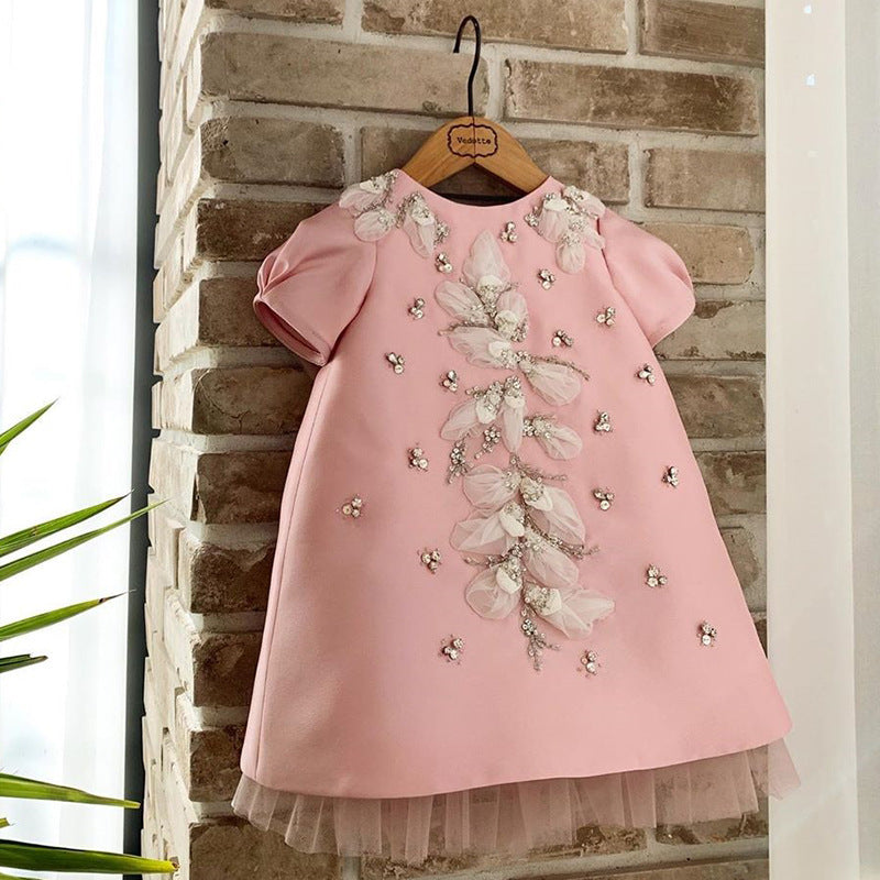 Drip-A-Holic Princess Embroidered Birthday Dress – Sparkling Elegance for Baby & Toddler Parties