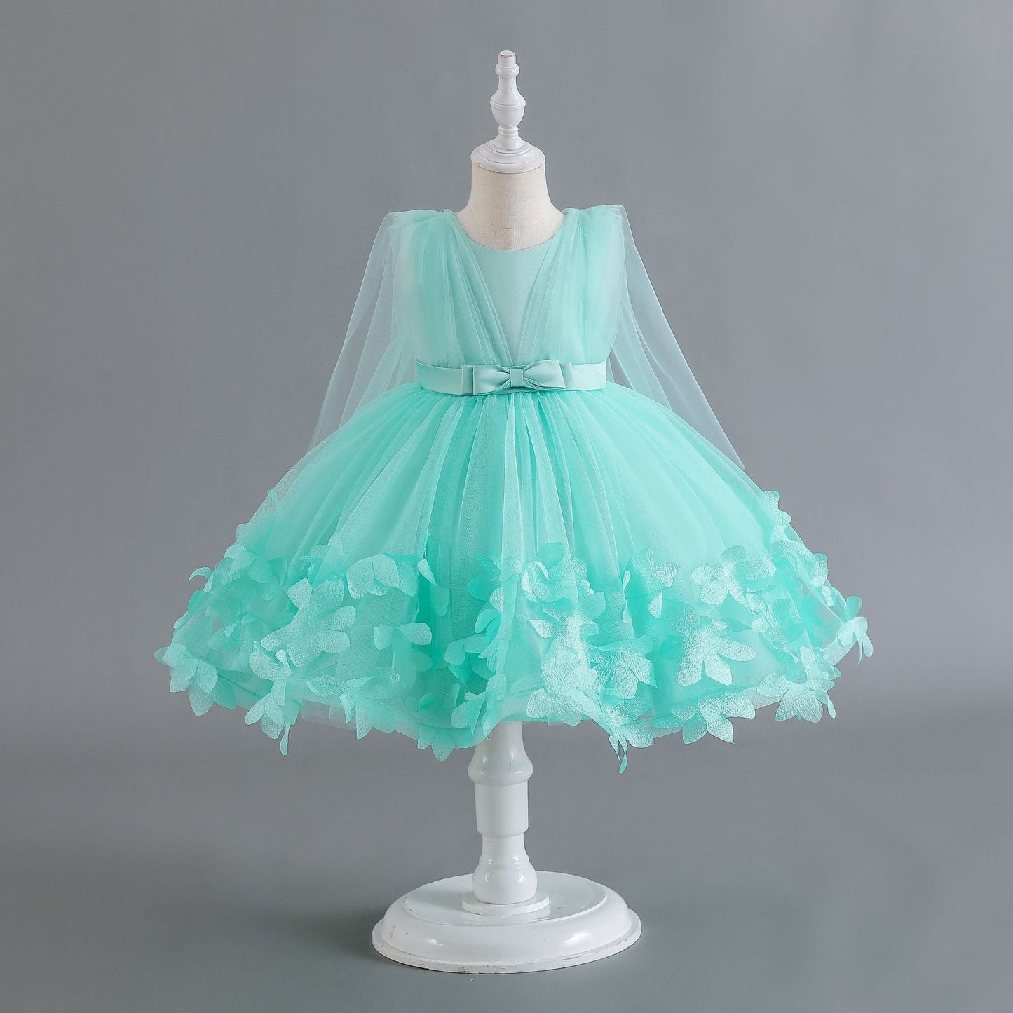 Sleeveless Cape Dress Tulle Princess Dress