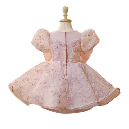 Pink Girls Birthday Dress Flower Girl Princess Dress