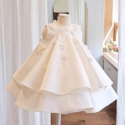 Girl Baptism Dress Flower Girl Dress Toddler Embroidery Birthday Princess Dress