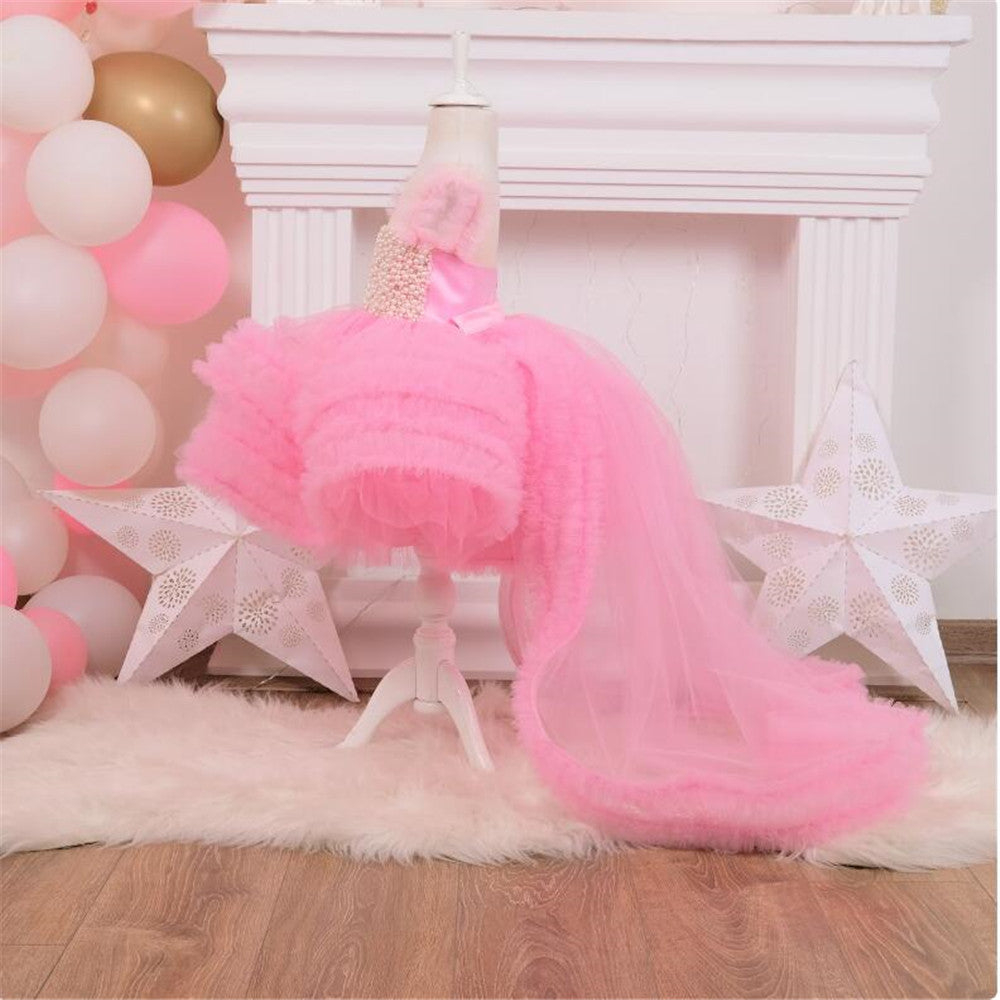 Luxurious Baby Girl  Fluffy Dress Costumes Dress Toddler Birthday Princess Dress