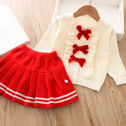 Lovely Baby Girl Two Piece Sweater Dress Winter Dresses