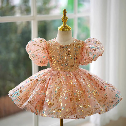 Sequined Princess Dress Girls Birthday Party Dress