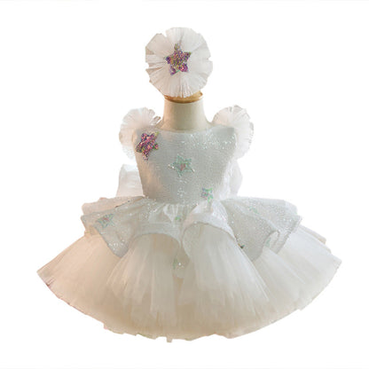 Flower Girl Dress Sequined Dress Toddler Birthday Party Princess Dress