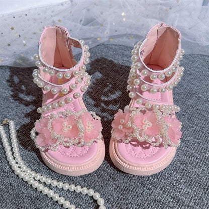 Girls Summer Shiny Sandals Cozy Rhinestone Princess Shoes