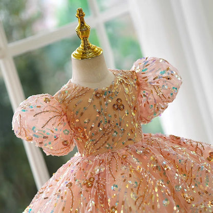 Sequined Princess Dress Girls Birthday Party Dress