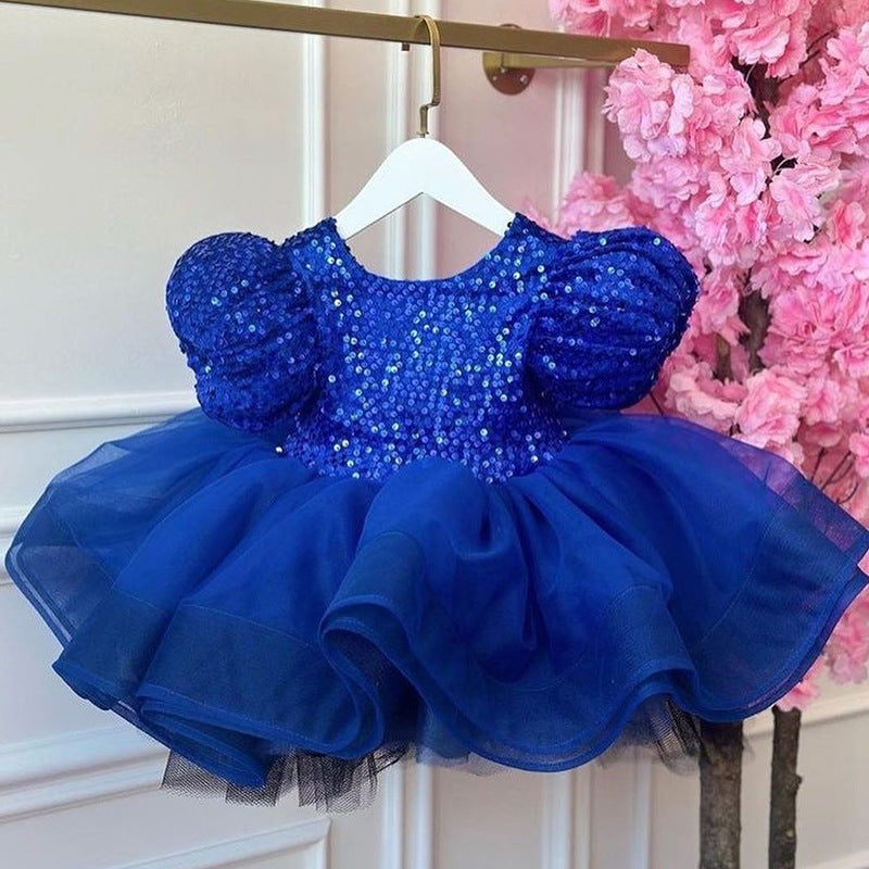 Lovely Baby Girl  Sequins Fluffy Christmas Dress   Toddler  Birthday Princess Dress