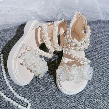 Girls Summer Shiny Sandals Cozy Rhinestone Princess Shoes