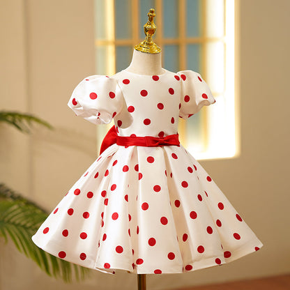 Elegant Cute Baby Girl Polka Dot Birthday Party Princess Dress