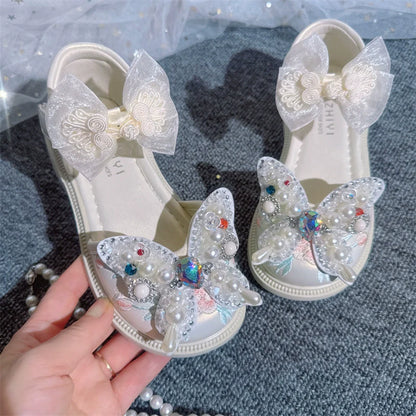 Summer Cute Baby Girls Pearl Bow-knot Shoes