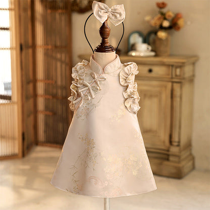 Girl Birthday Cheongsam Flower Girl Wedding Princess Dress