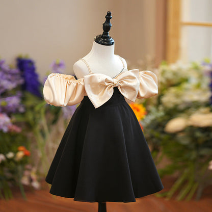 Toddler Girl Black Bow Birthday Party Dress Girl Princess Dress