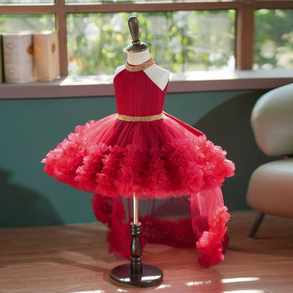 Luxurious Baby Girl Puffy Dress Christmas Dress Toddler Birthday Party Princess Dress