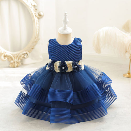 Elegant Baby Girls Sleeveless Floral Pageant Dresses Toddler Princess Dress