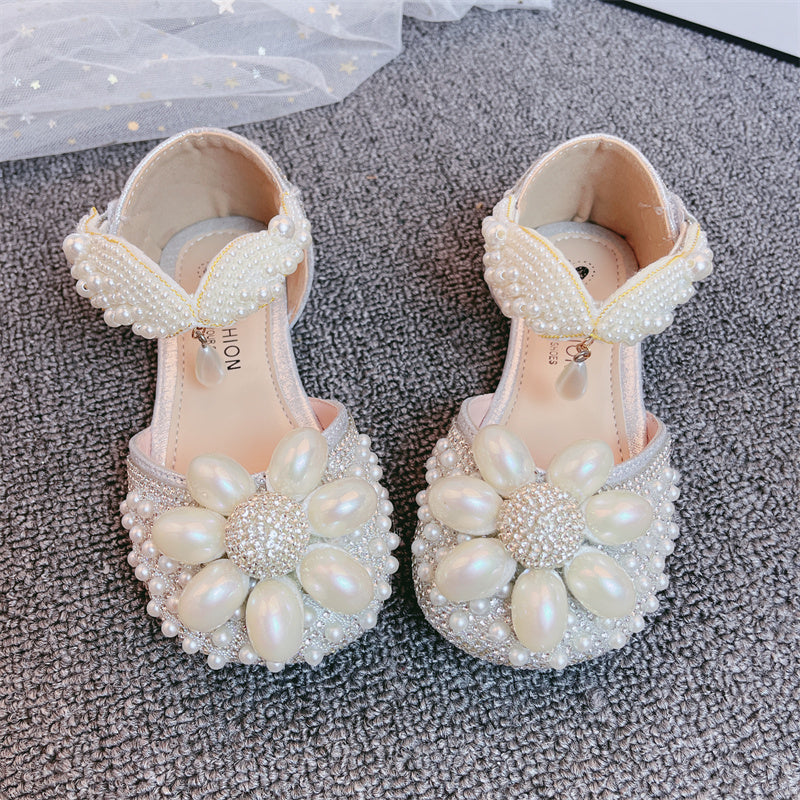 Summer Girl Dress Shoes Children's Bead Cute Princess Sandals