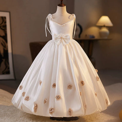 Luxurious Baby Girl Puffy Wedding Dress Toddler Birthday Party Princess Dress