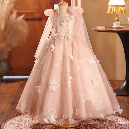 Elegant Baby Pink Birthday Party Dress Toddler Formal Dresses