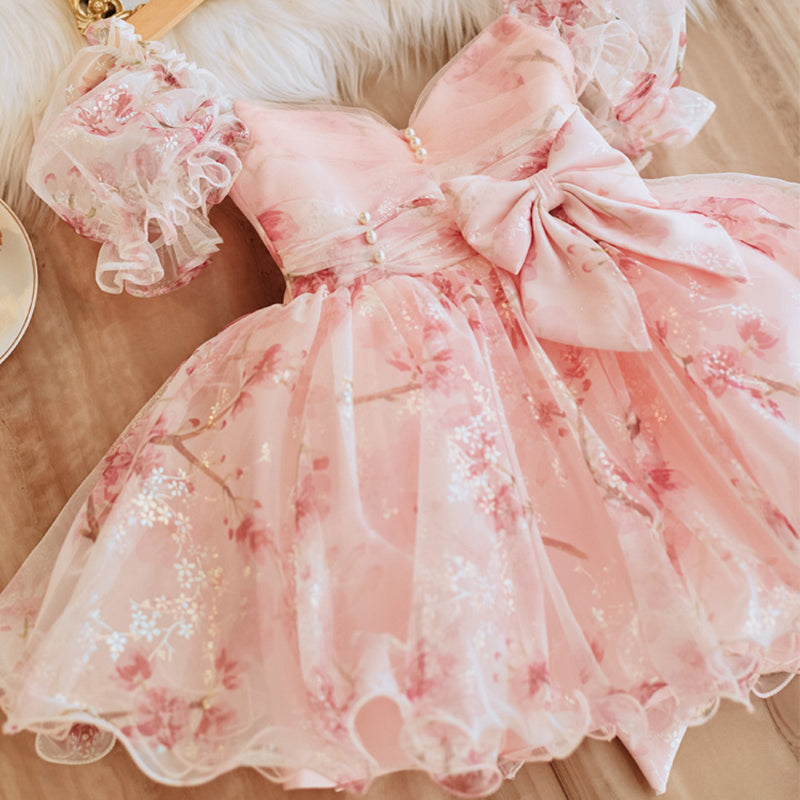 Elegant Baby Pink Party Dresses Toddler Princess Dresses For Girls