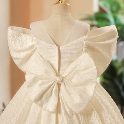 Flower Girl Birthday Party Wedding Christening Dress Bow Princess Dress