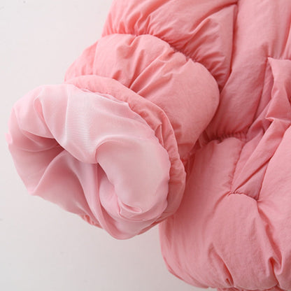 Puffy Heart Coats Solid Color Plus Velvet  Cotton Coats