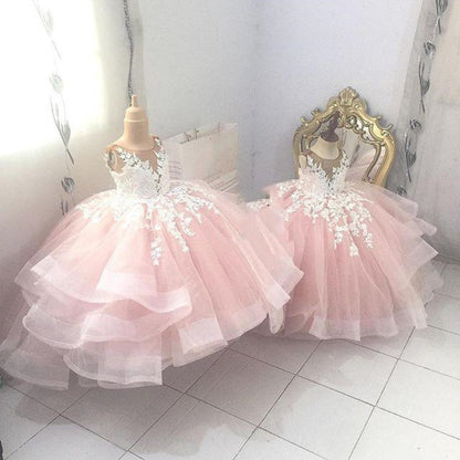 Elegant Baby Girls Flower Girl Dress Toddler Ball Gown