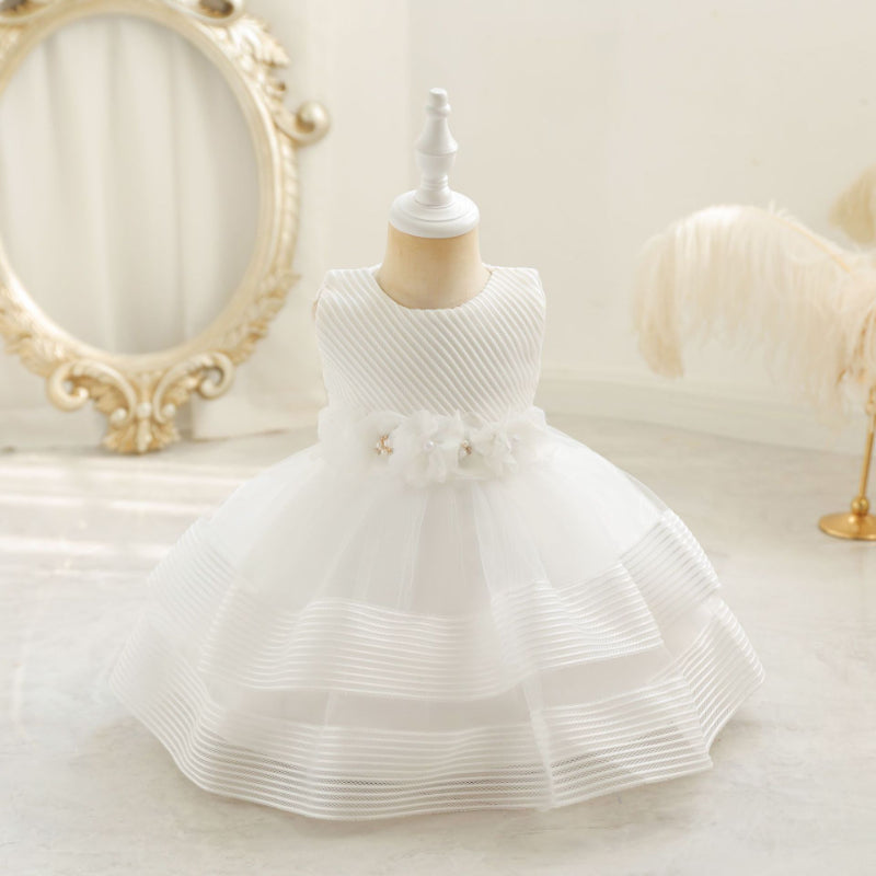 Elegant Baby Girls Sleeveless Floral Pageant Dresses Toddler Princess Dress