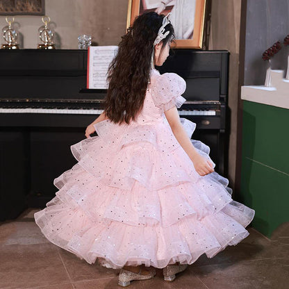 Flower Girl Cute Wedding Pageant Sequin Princess Dress