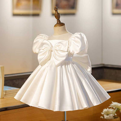 Flower Girl Dress Toddler Party Wedding Christening Dress Bowknot Princess Dress