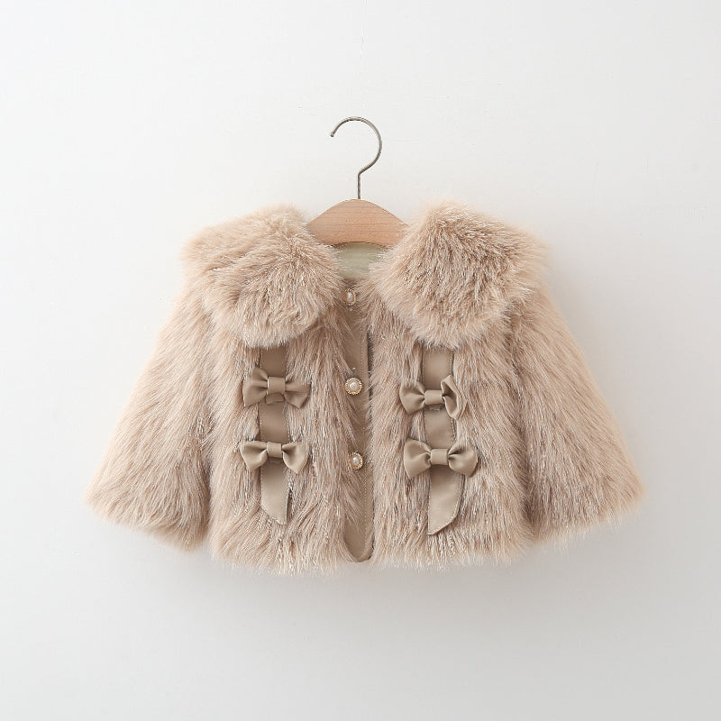 Four Bows Fur Sweater Lapel Fur Coat