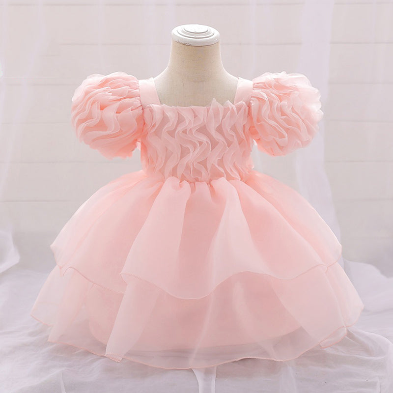 Little Girl Princess Dress Puff Sleeve Birthday Dress