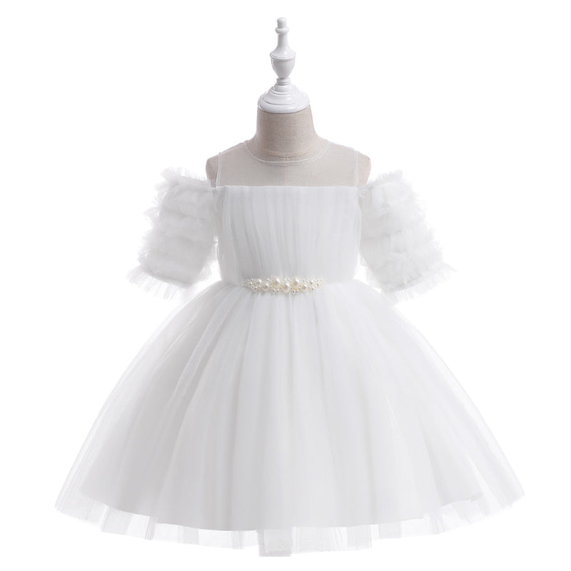 Elegant Baby Girls Christening Puffy Princess Dresses Toddler Flower Girl Dresses