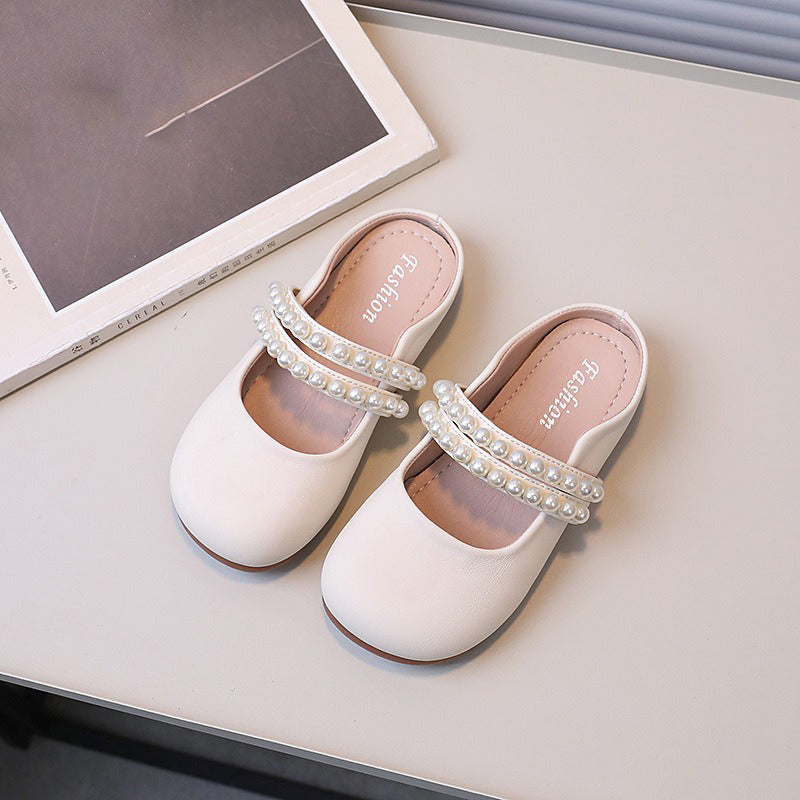 Pearl Flat Slippers Princess Shoes