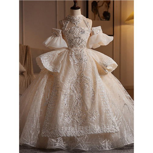 Girls Birthday Dress Princess Dress with Diamond Fluffy Skirt