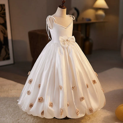 Luxurious Baby Girl Puffy Wedding Dress Toddler Birthday Party Princess Dress