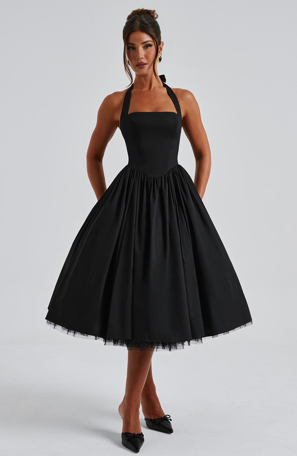 DAH Cressida Midi Dress – Elegant Playfulness with a Dramatic Touch