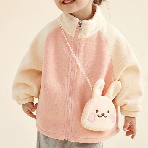 Girls Lambswool Jacket Toddler Lively and Cute Cartoon Tops