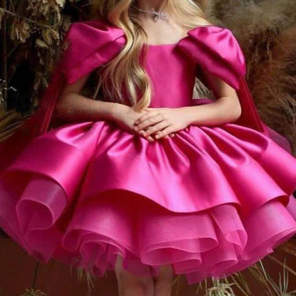 Girls Bow Princess Performance Birthday Tutu Dress