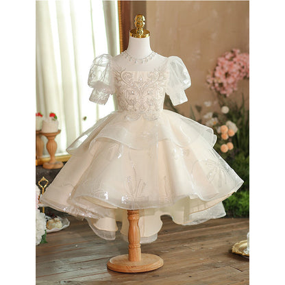 Short Front and Long Back Puffy Princess Dress Birthday Dress