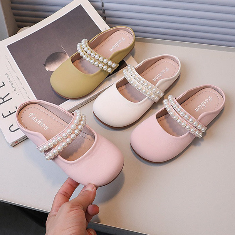 Pearl Flat Slippers Princess Shoes