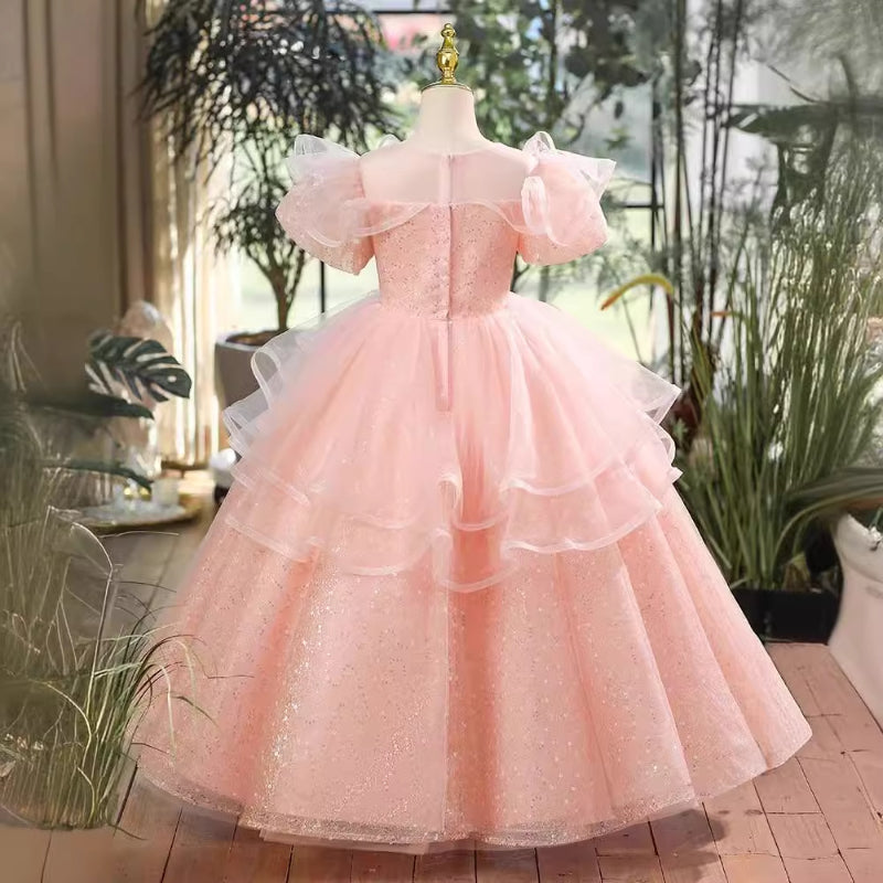 Elegant Baby Girls First Communion Dress Toddler Costume Princess Dress