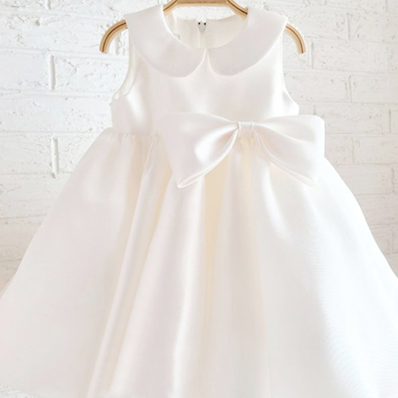 Flower Girl Dress Toddler Sleeveless Bow Birthday Party Dress