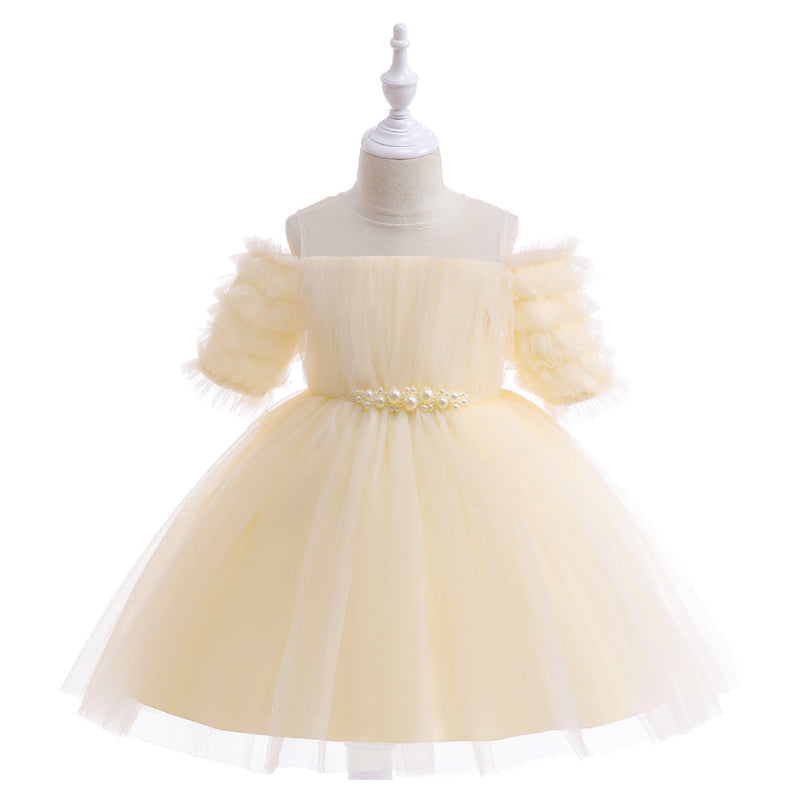 Elegant Baby Girls Christening Puffy Princess Dresses Toddler Flower Girl Dresses