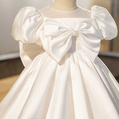 Flower Girl Dress Toddler Party Wedding Christening Dress Bowknot Princess Dress