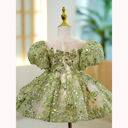 Elegant Baby Girls Flower Gir Dress Toddler Birthday Costume Puffy Princess Dress