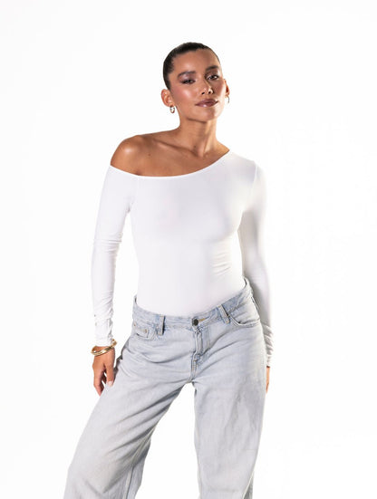 DAH One-Shoulder Long Sleeve Bodysuit – Sleek & Sexy Silhouette