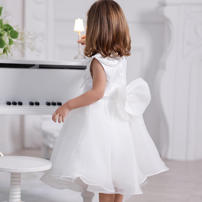 Lovely Baby Girl Pageant Dress Toddler White Birthday Princess Dress