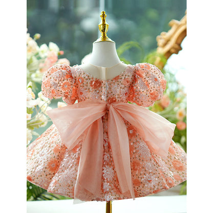 Flower Girl Dress Beauty Pageant Dress Sequined Dress Toddler First Communion Princess Dress