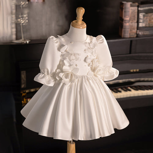 Elegant Baby  Girl Wedding Dress Toddler First Birthday Party Princess Dress